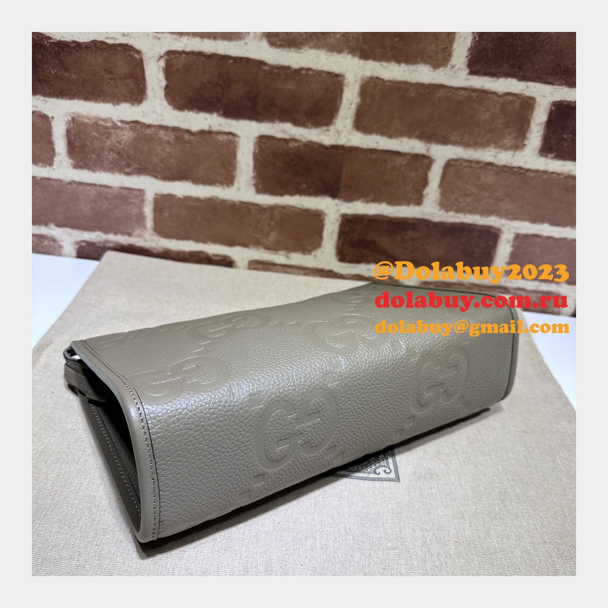 Sale 1:1 Gucci Jumbo GG Pouch 739490 Replica Handbag