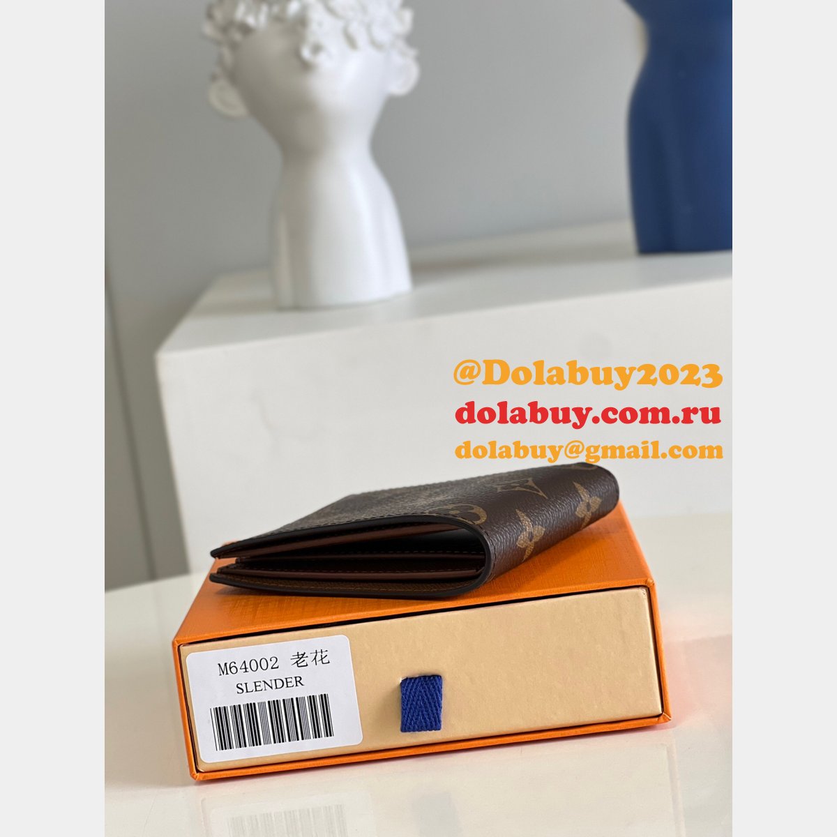 Louis Vuitton Men Replica M64002 Slender Wallet Monogram Eclipse Canvas