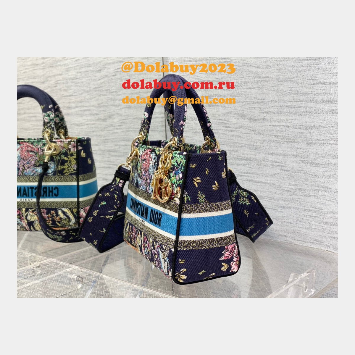Christian Dior AAA+ Replica Canvas Lady 24CM Tote Bag