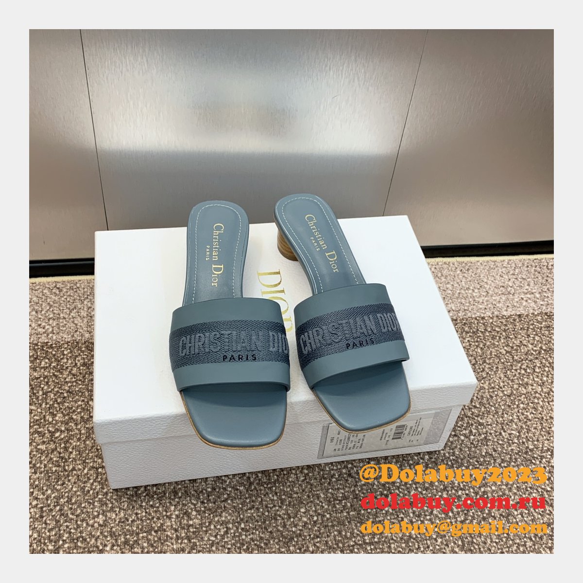 Top Quality DIOR Dway Heeled Slide