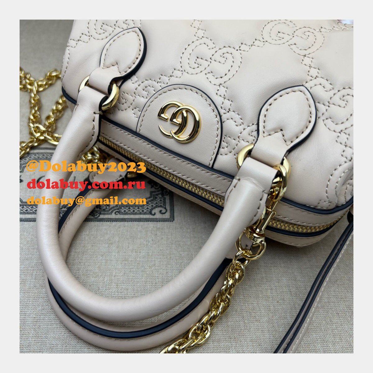 Gucci Best Perfect GG matelassé leather top handle 702251 Replica bag