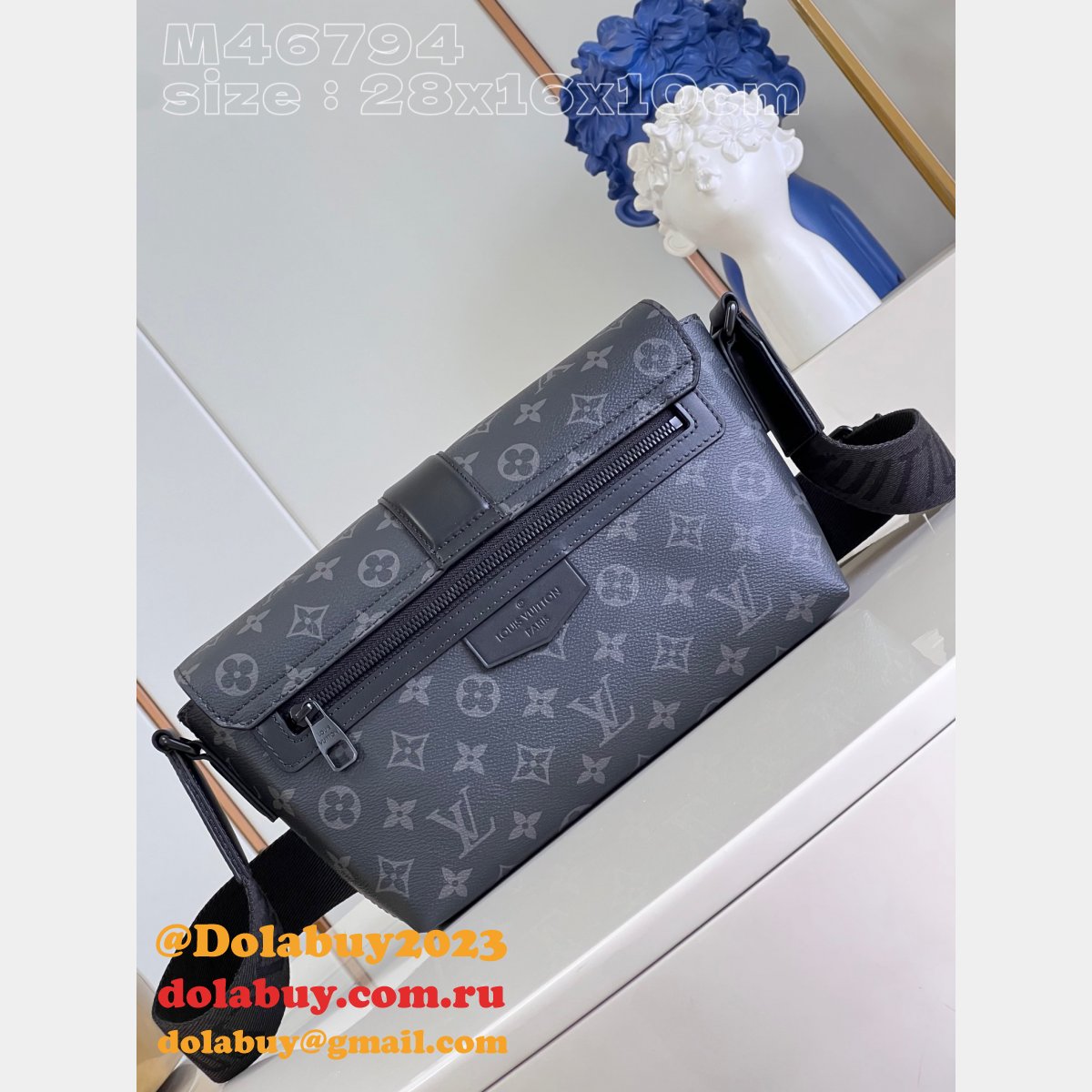 S-Cape Messenger Monogram Eclipse M46794 Louis Vuitton Replicas Bag