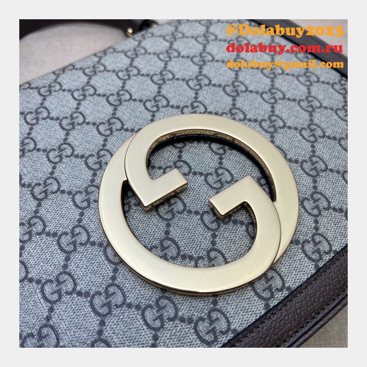 faux G*u*i medium bag messengers round interlocking g 699210