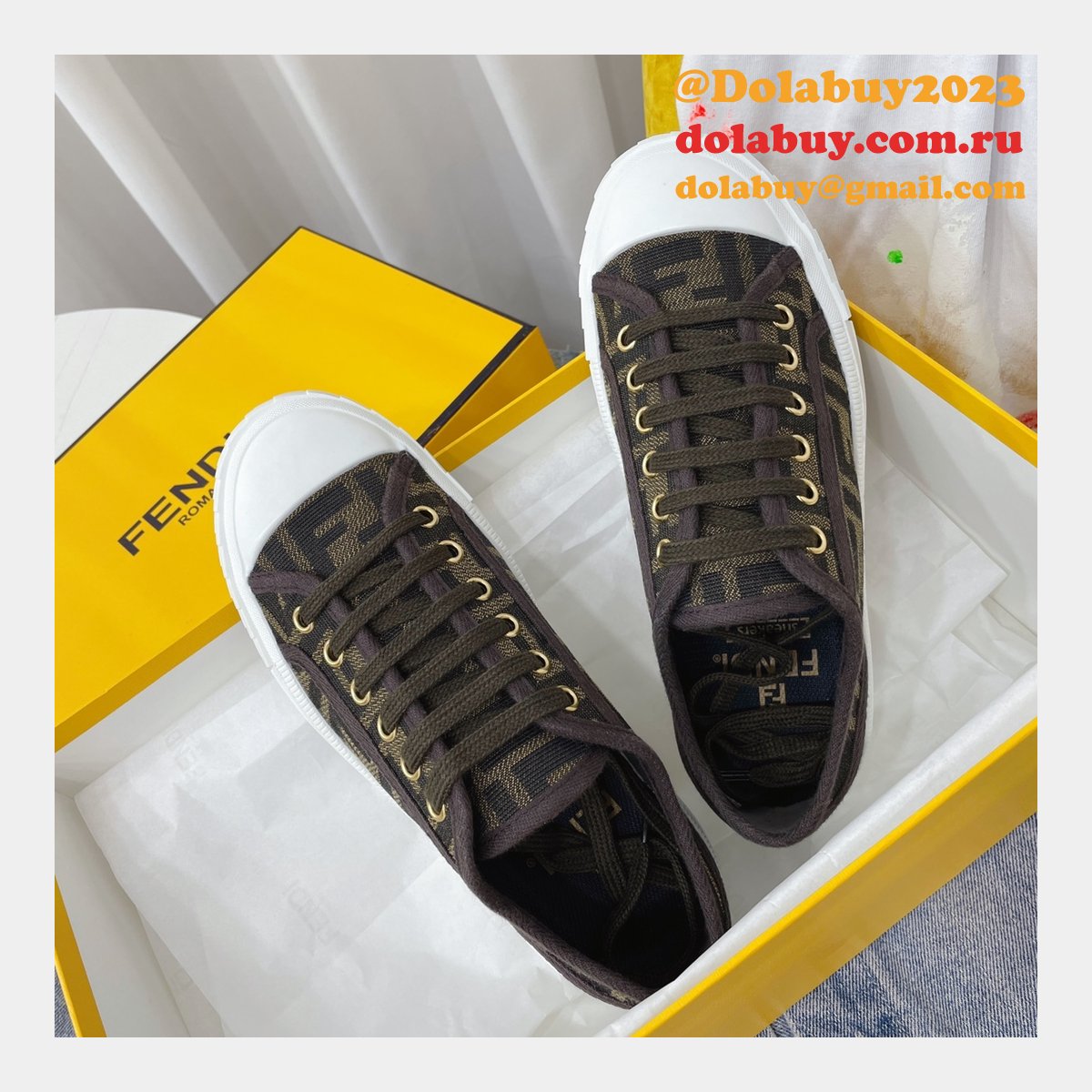 1:1 Fake Domino Fendi Shoes Website to Get Replica Sneakers