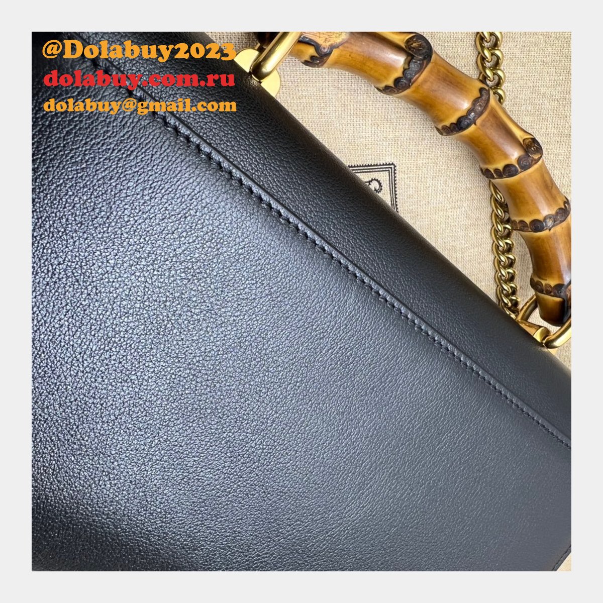 Gucci Replica 675794 Diana small shoulder bag in black/brown
