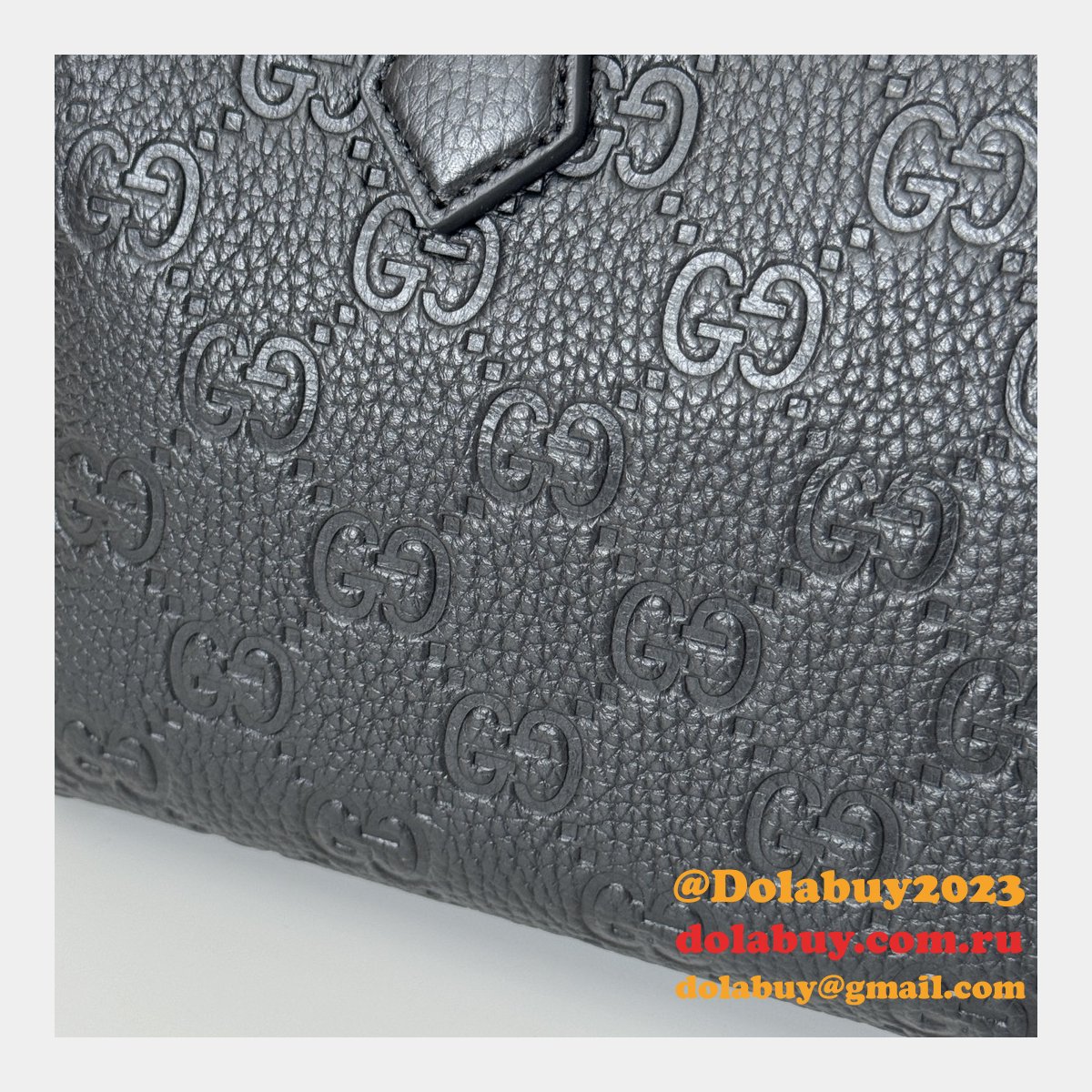 Gucci Luxury GG Emblem Boston Top Handle 815255 Black Knockoff Bag