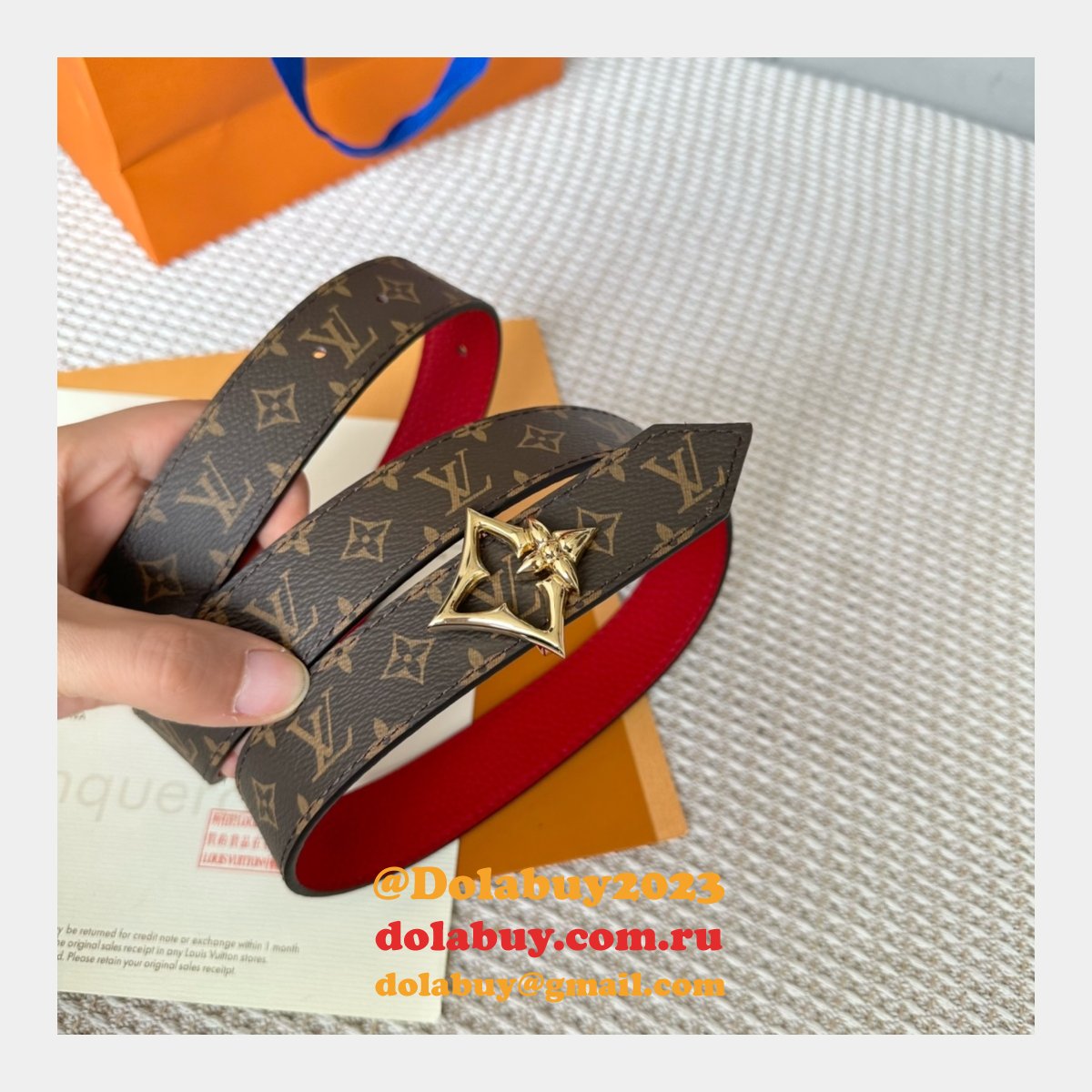 Cheap LV Flowergram 30mm Reversible Belt