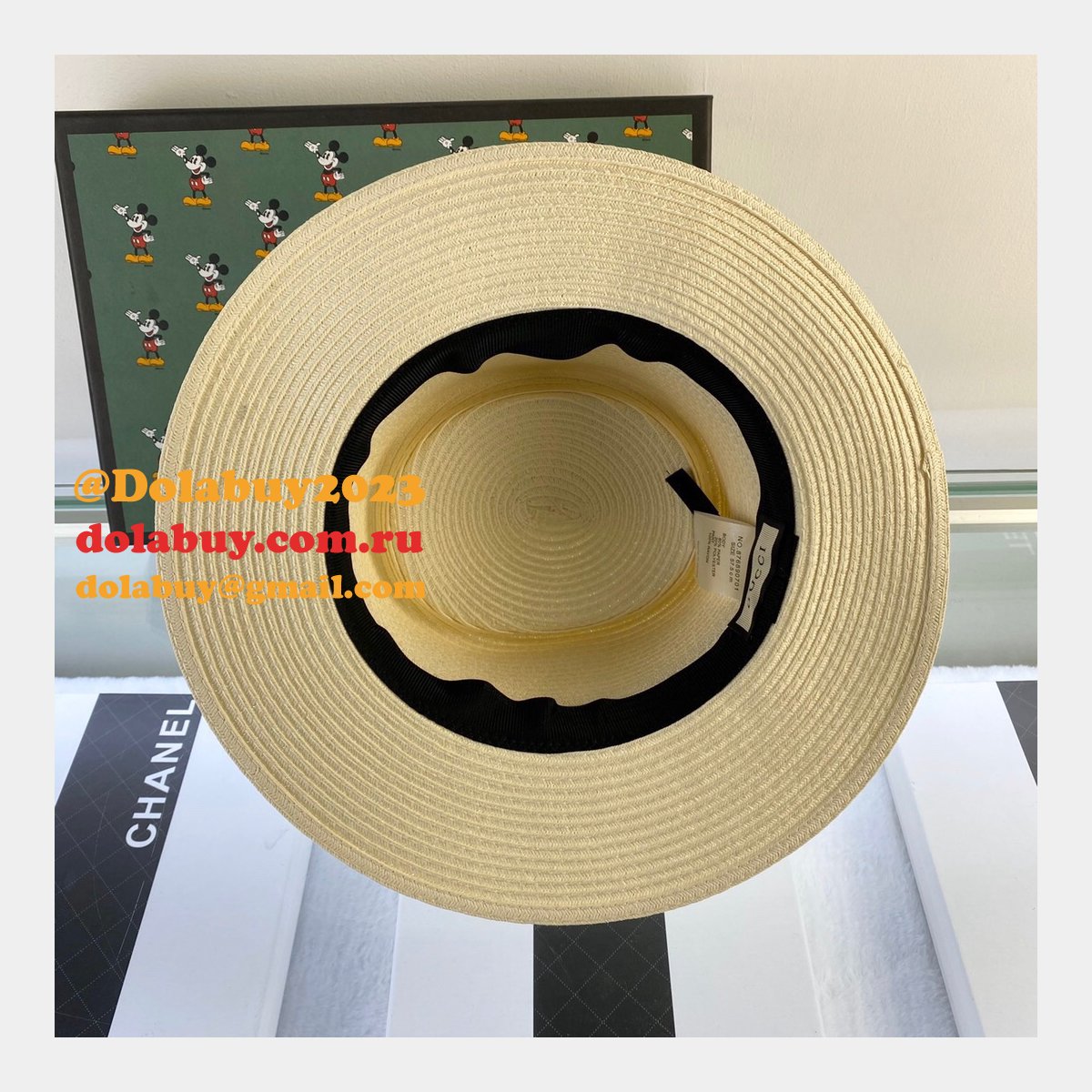 UK Gucci Belt design straw hat