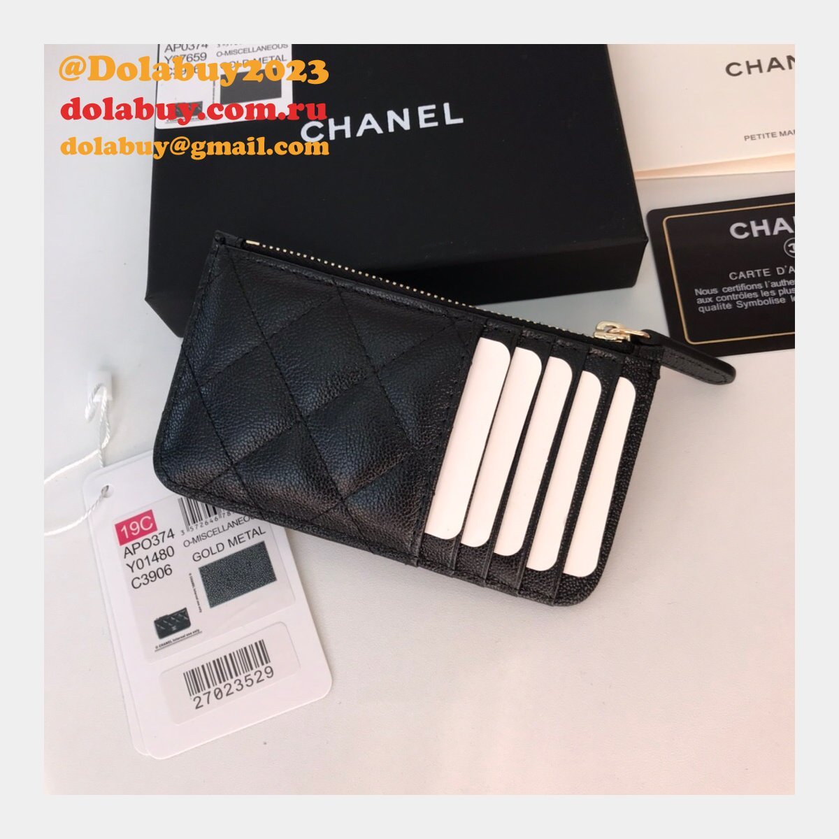 Replica CC Wallets and cardholders Designer AP0374 Black