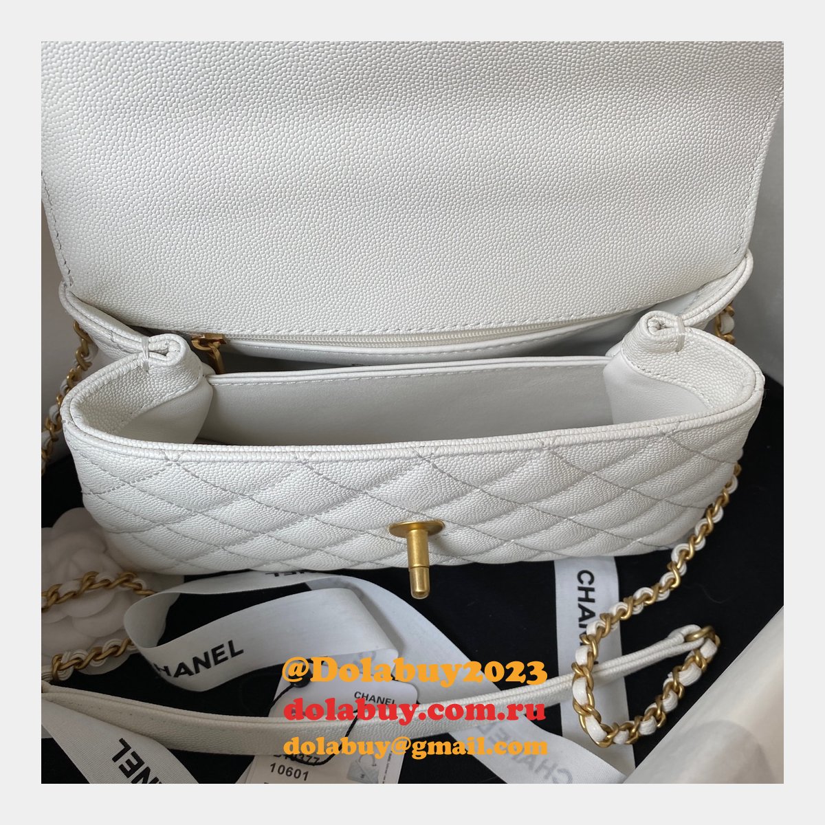 Wholesale Matelasse Top Handle A92990 Designer Bag Caviar 23cm
