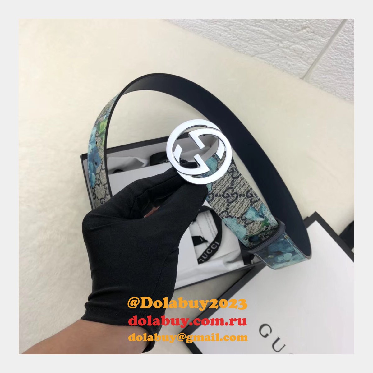 G*u*i belt with double g buckle 38mm-1 top quality