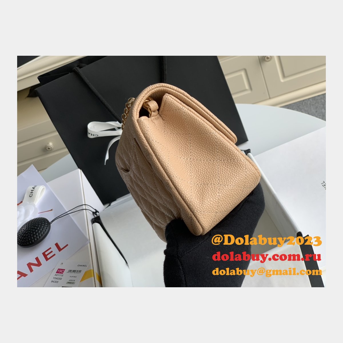 CC 7 Star CF 17CM Classic Flap Apricot UK Bag