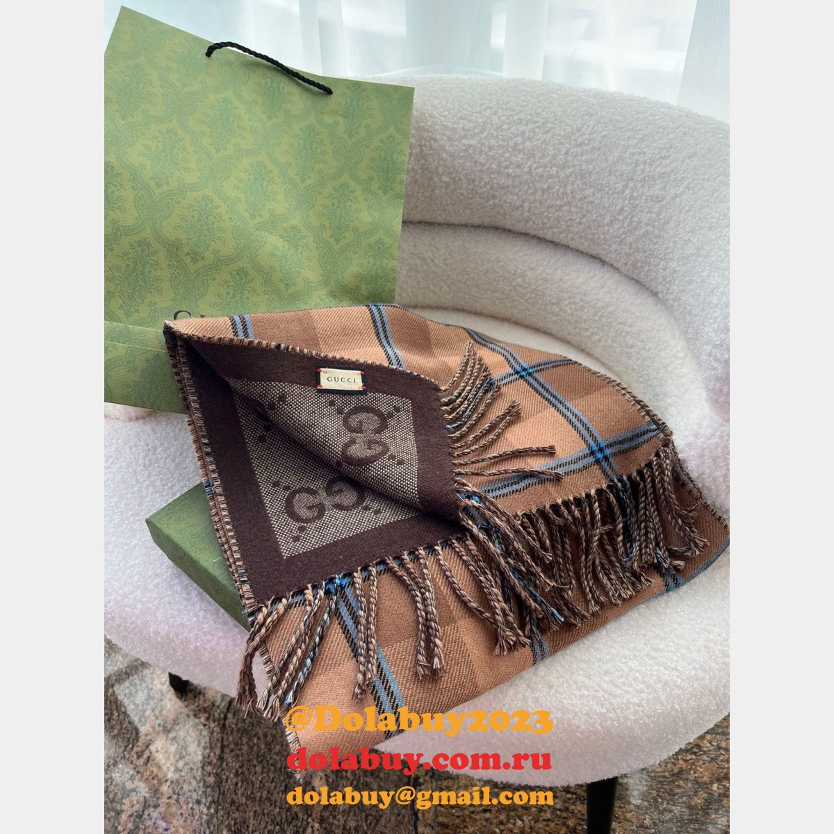 7 Star Luxury Gucci Ashmere Scarf
