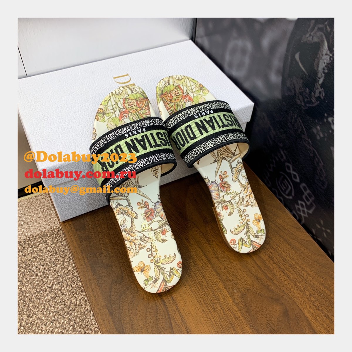 High Quality Dior Dway Heeled Slides Replica Shoes