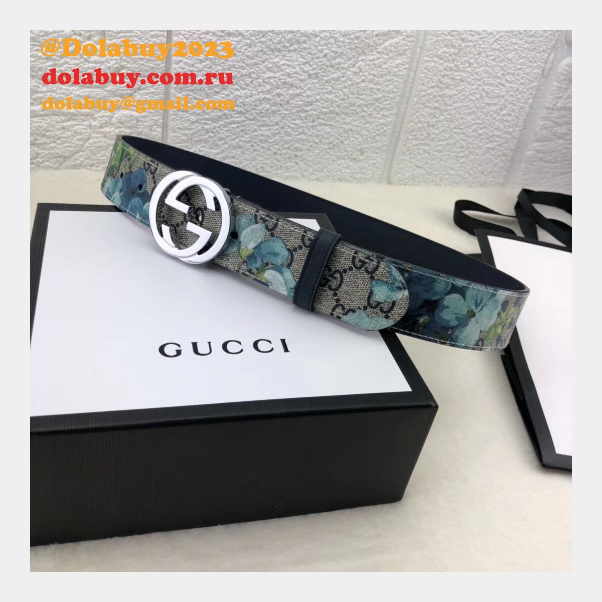 G*u*i belt with double g buckle 38mm-1 top quality