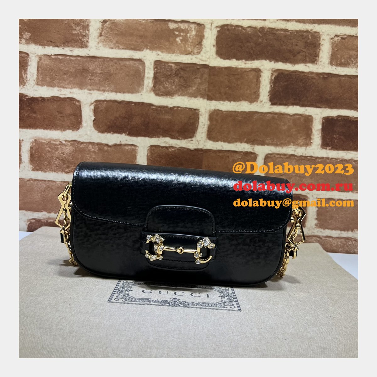 Replica Gucci Horsebit 1955 Shoulder Chain 735178 Designer Bag