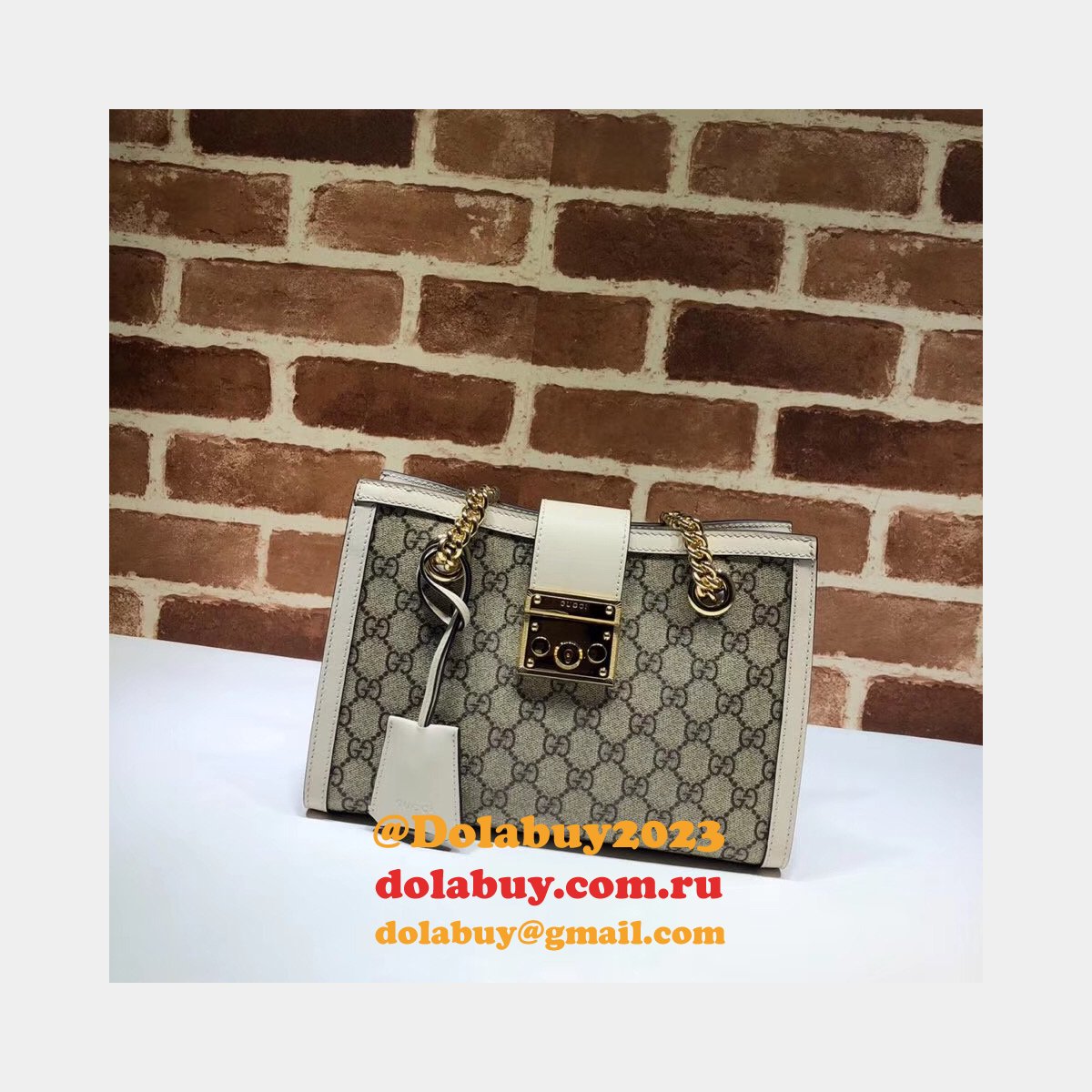 UK Gucci Replica GG Supreme Padlock Small Shoulder 498156 Bag