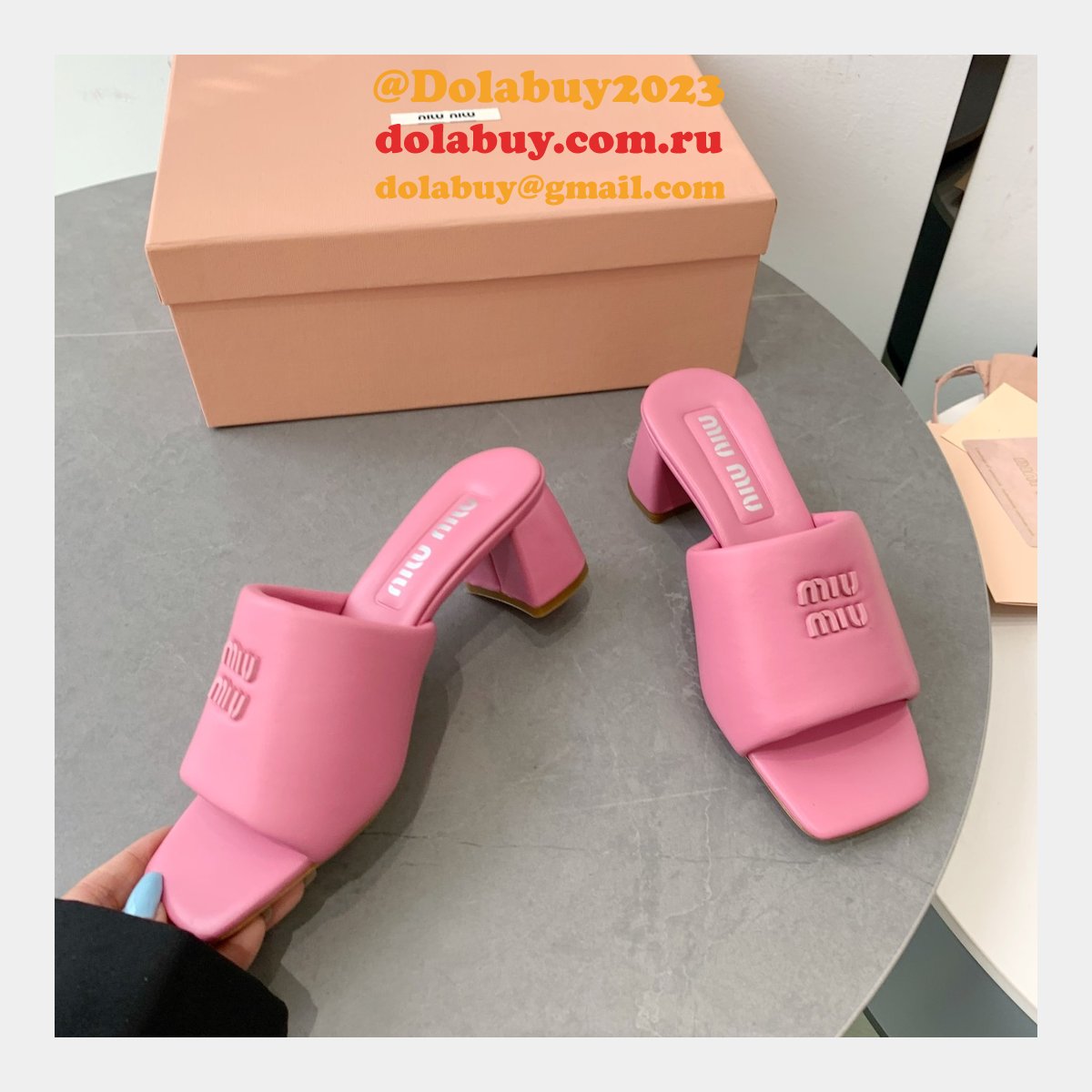 Miu Miu Replica Bread Slippers Heel Sandals Shoes