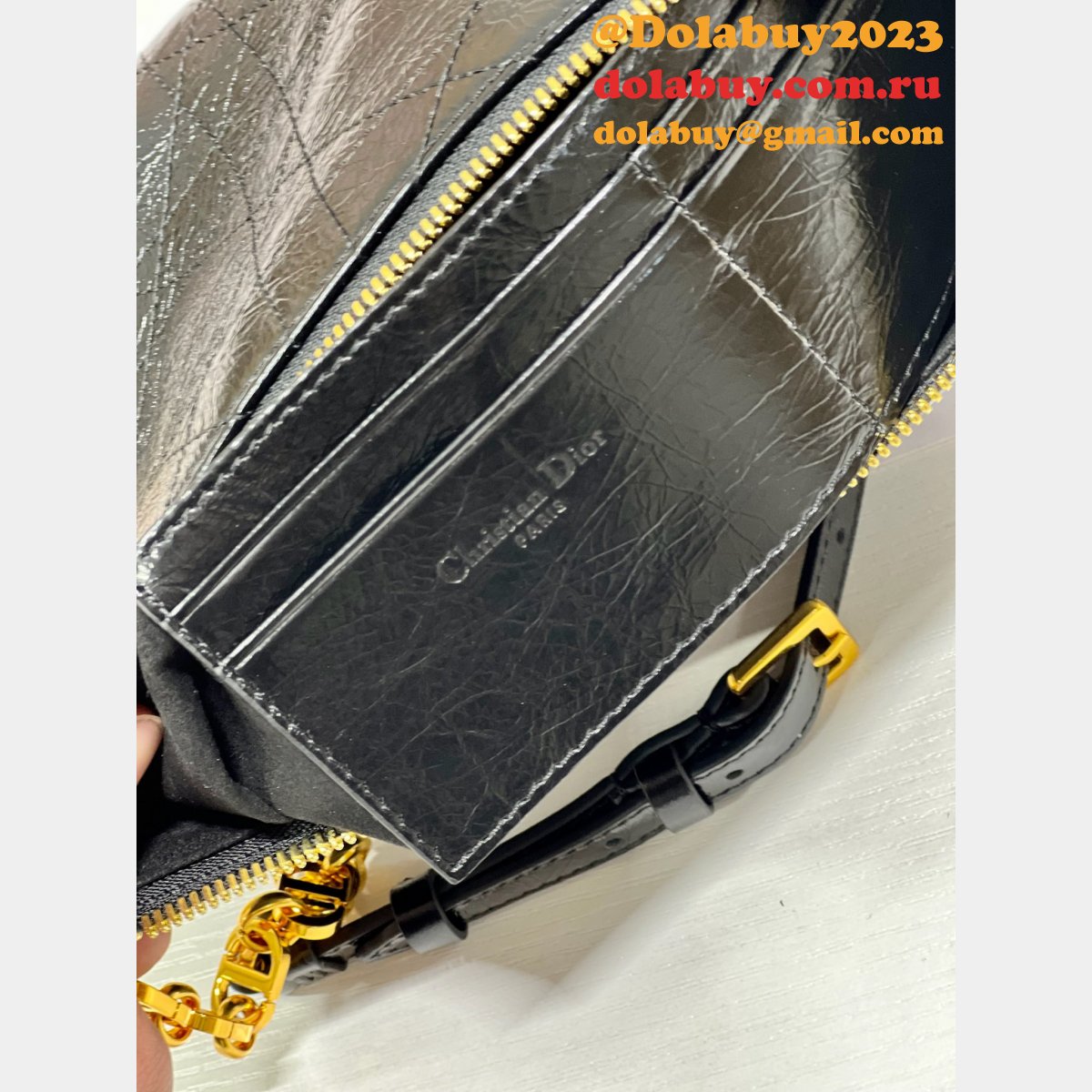 High Quality Christian Dior Paris Diorstar Hobo shoulder bag black