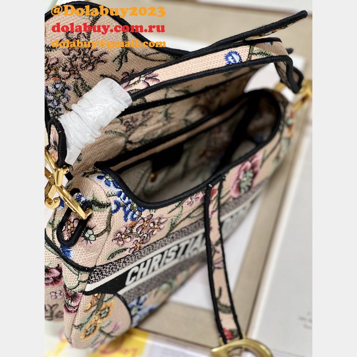 Buy Christian Luxury Replica Dior Oblique Saddle 9012/0446 Bag