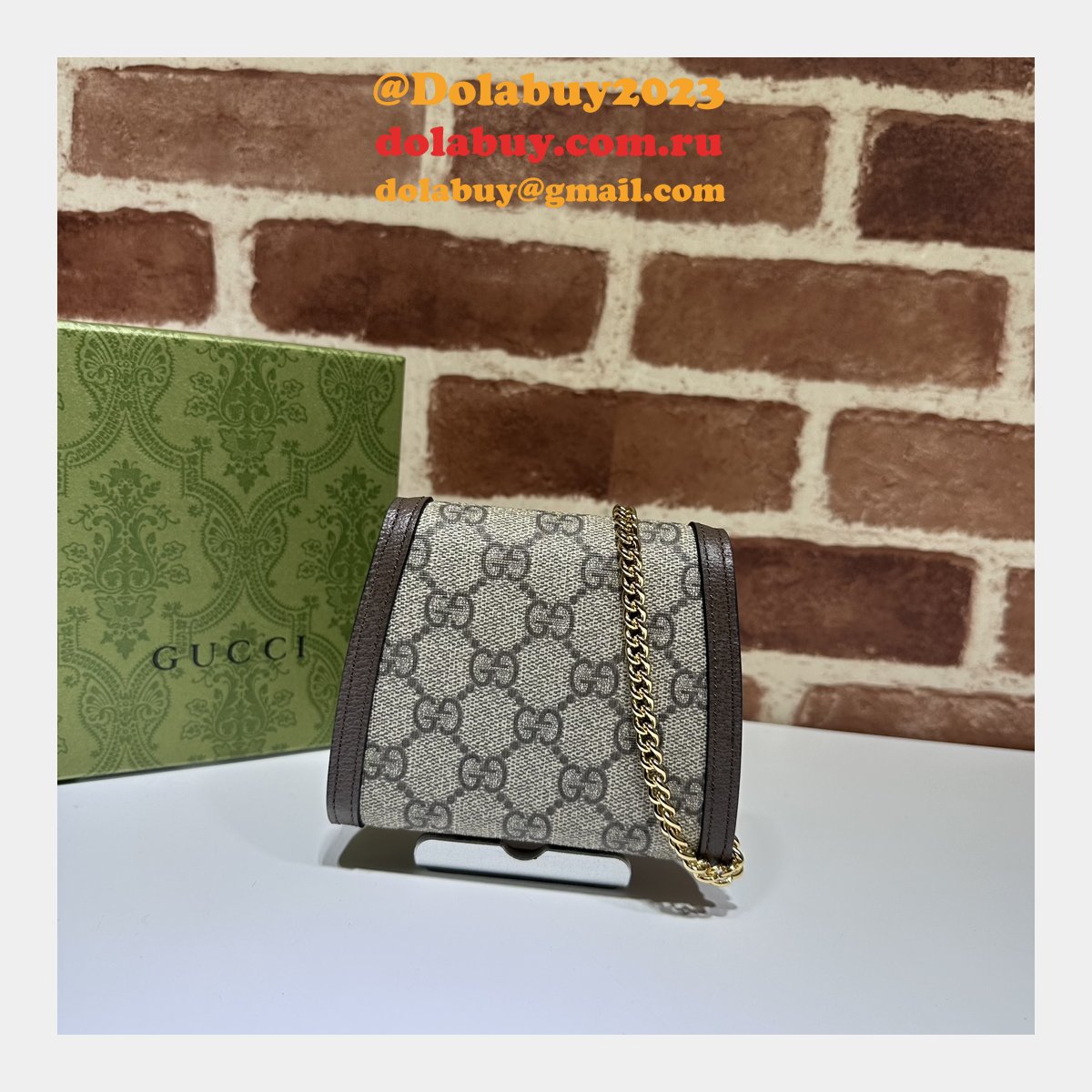 designer G*u*i replica 725219 blondie chain wallet uk bag