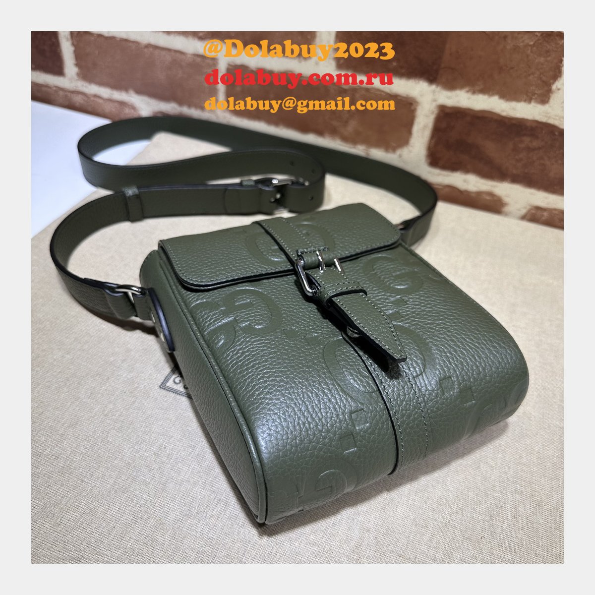 Jumbo GG 1:1 Mirror Messenger 760235 Gucci Replica Bag