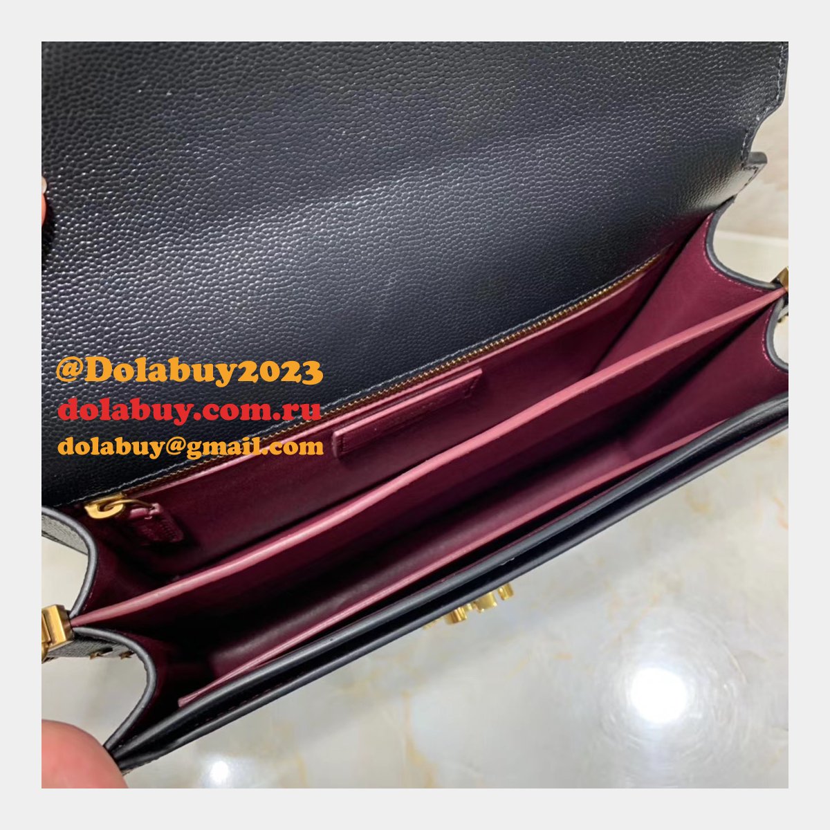 YSL Replica New Cassandra 532750 Caviar Envelope Bag