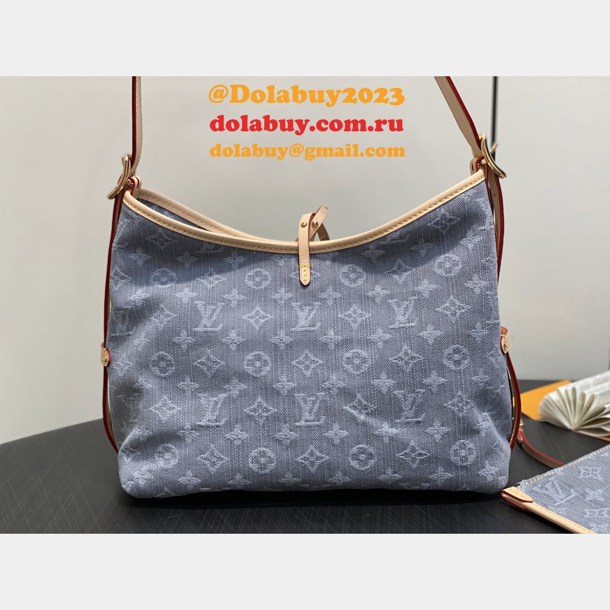 Louis Vuitton M13289 CarryAll MM Monogram Denim Copy Women Bag