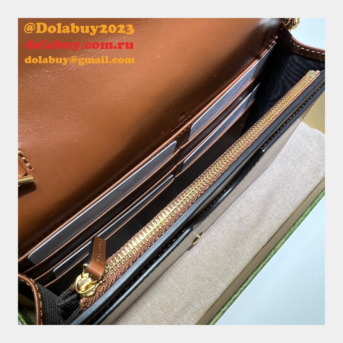 Gucci Our Replica Designer 723787 GG Matelassé Chain Wallet