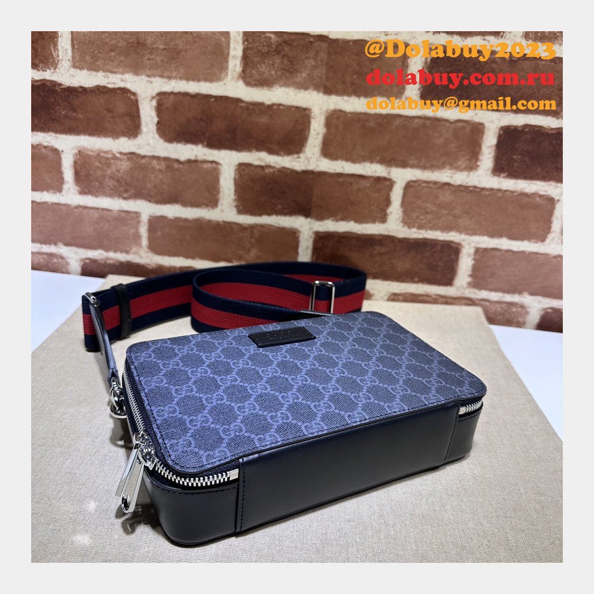 GG Supreme Leathergoods Gucci Replicas 774161 Mens Shoulder Bag
