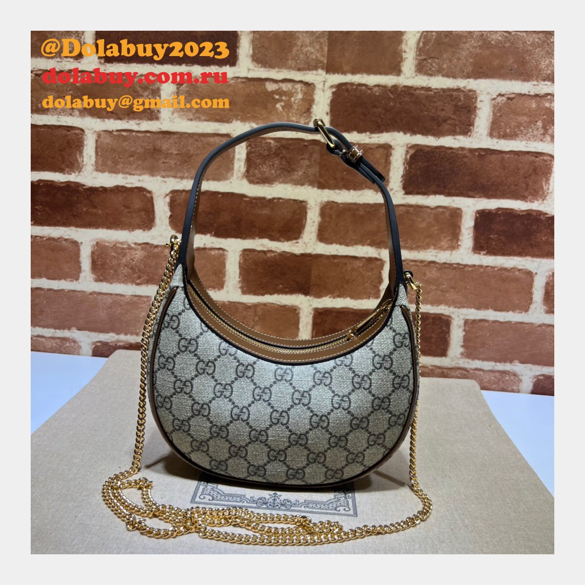 Gucci Replica Designer Interlocking G Half-moon-shaped 726843 Bag
