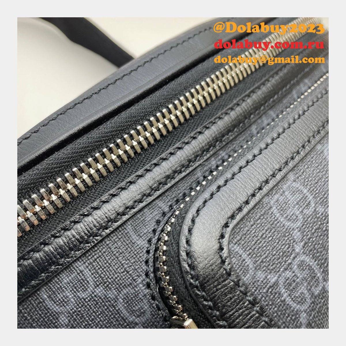 Top Quality Gucci Belt bag with Interlocking G 682933 black GG Supreme