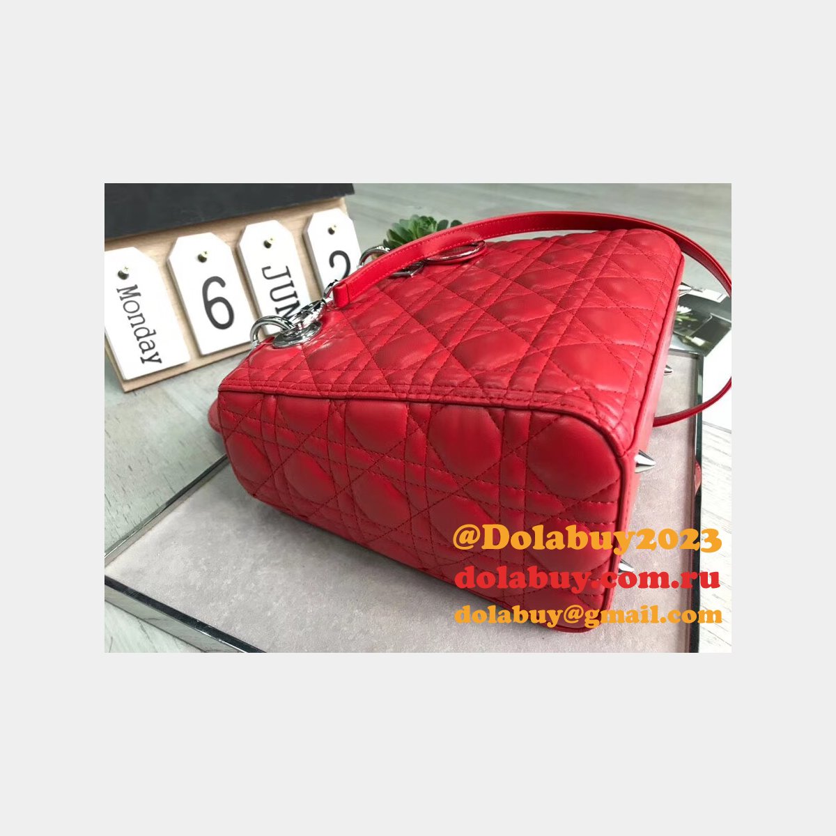 Fashion Christian Dior Lady Dior Top Quality 24CM Fake Bag