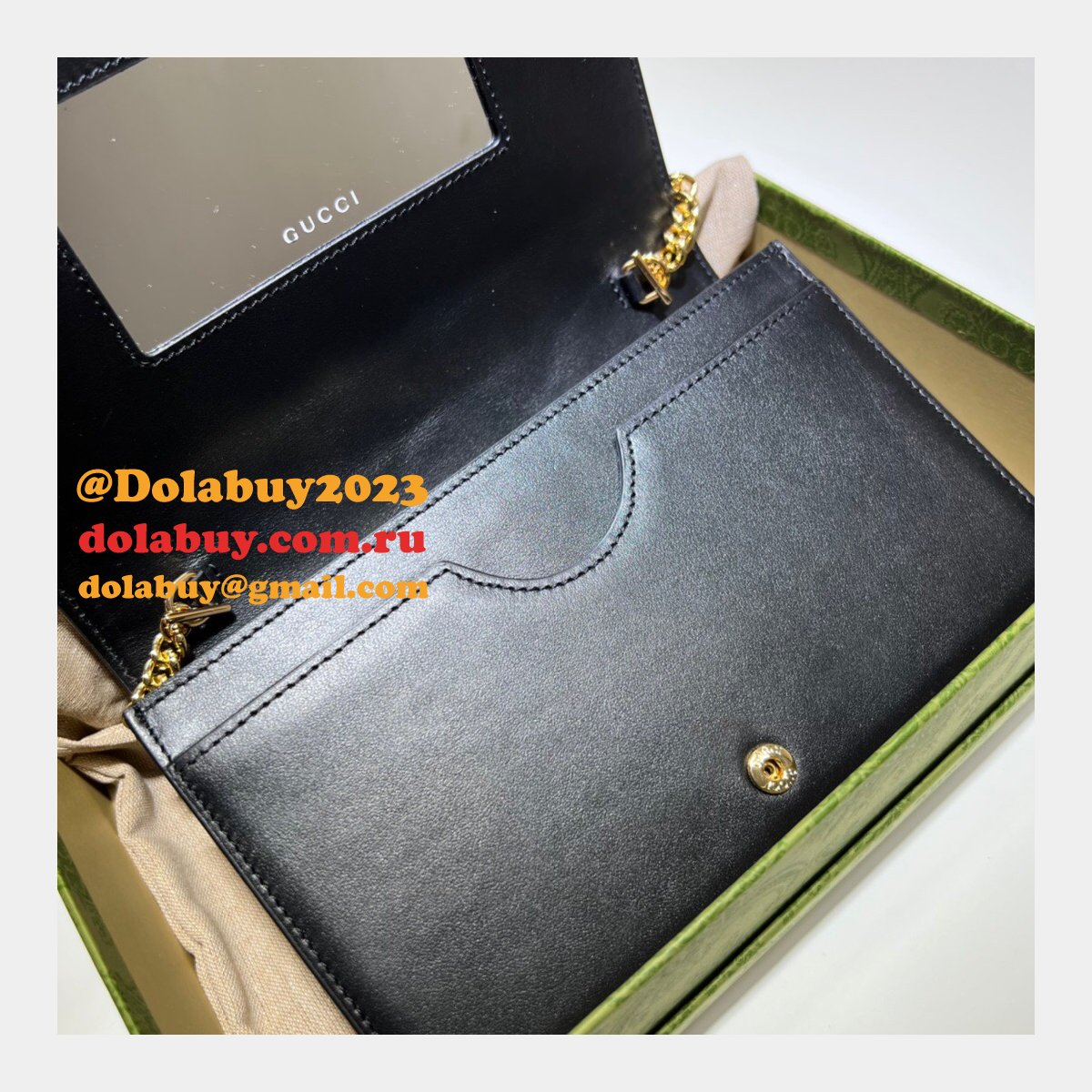Gucci Our Replica Designer 723787 GG Matelassé Chain Wallet