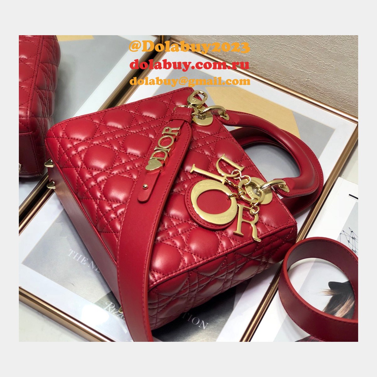 Luxury Christian Dior Lady Dior AAA+ 20CM Fake Bags