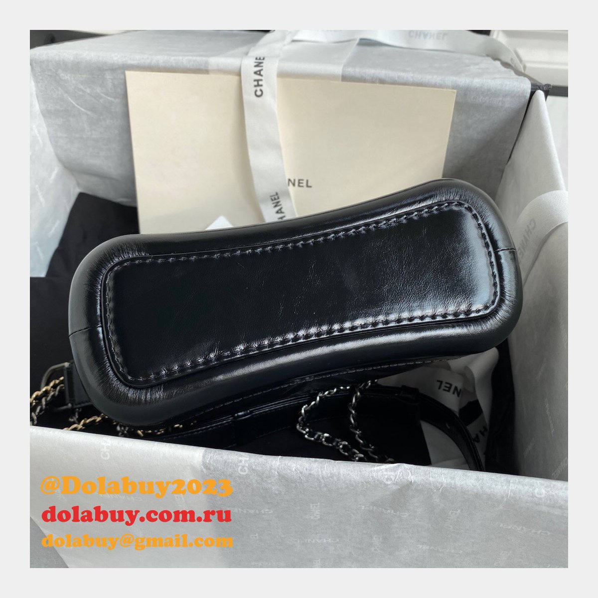 Fashion GABRIELLE Small Hobo A91810 Black Bag Aged Calfskin 20CM