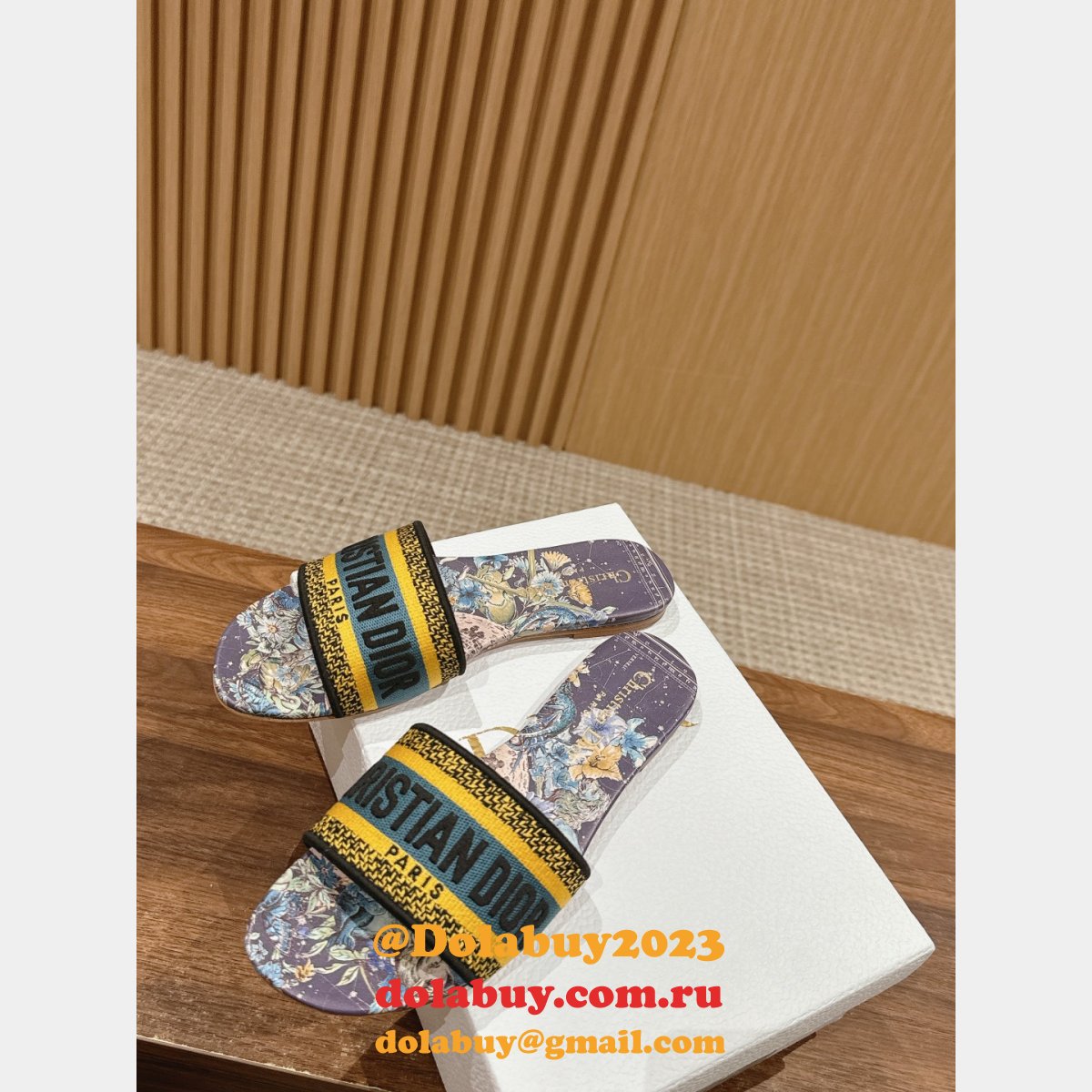 Wholesale 1:1 Mirror DIOR DWAY SLIDE Designer