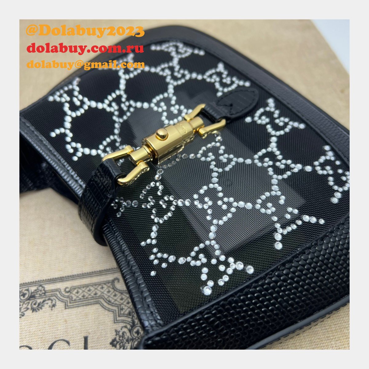 Gucci Luxury Designer Replica Jackie 1961 Crystal GG 677027 Bag