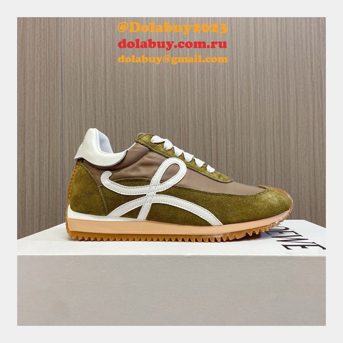 Fashion Loewe Flow Runner In Nylon And Suede
