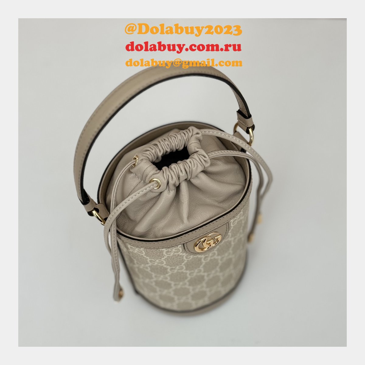 Knockoff Gucci Ophidia Inspired Bucket Ebony Supreme 760199 Bag
