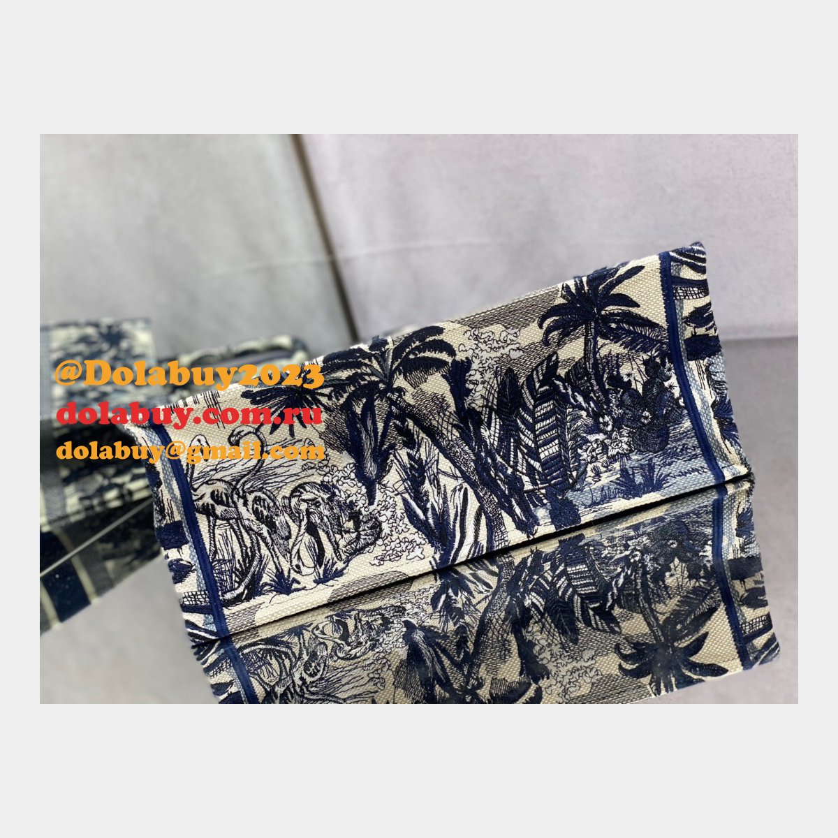 Dior CD Book Tote Top Quality Oblique Embroidery