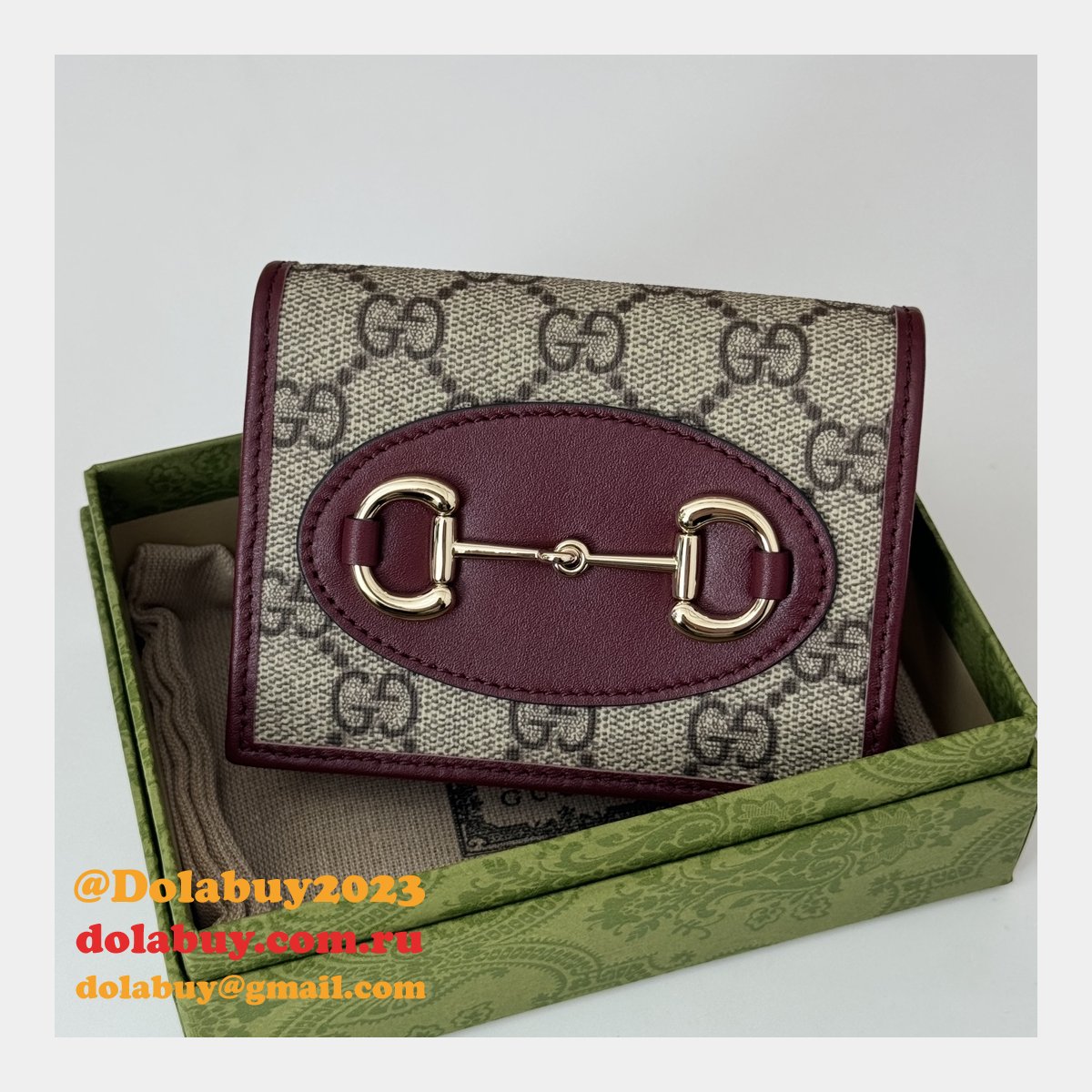 Gucci Inspired 621887 Horsebit 1955 Card Case Wallet
