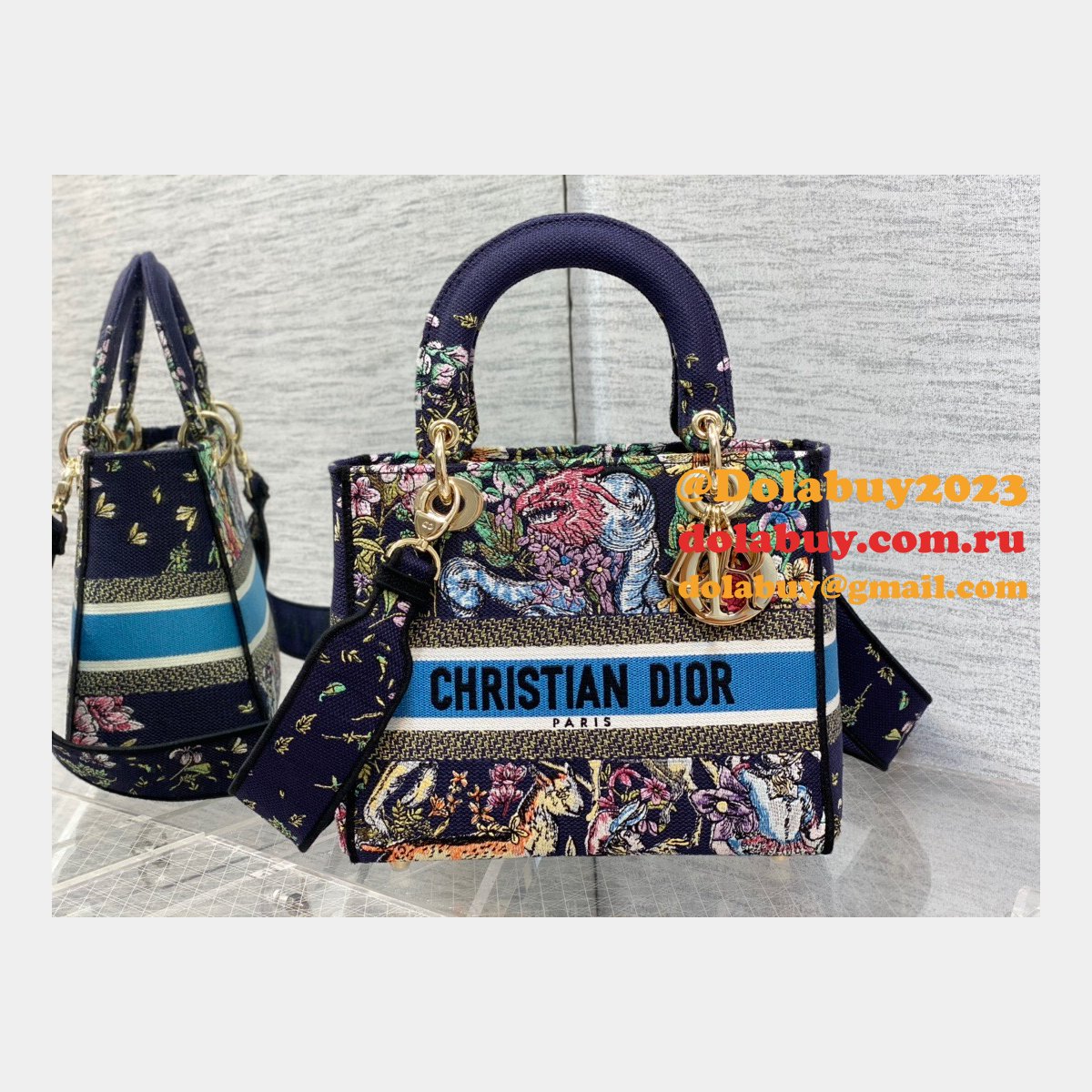 Christian Dior AAA+ Replica Canvas Lady 24CM Tote Bag