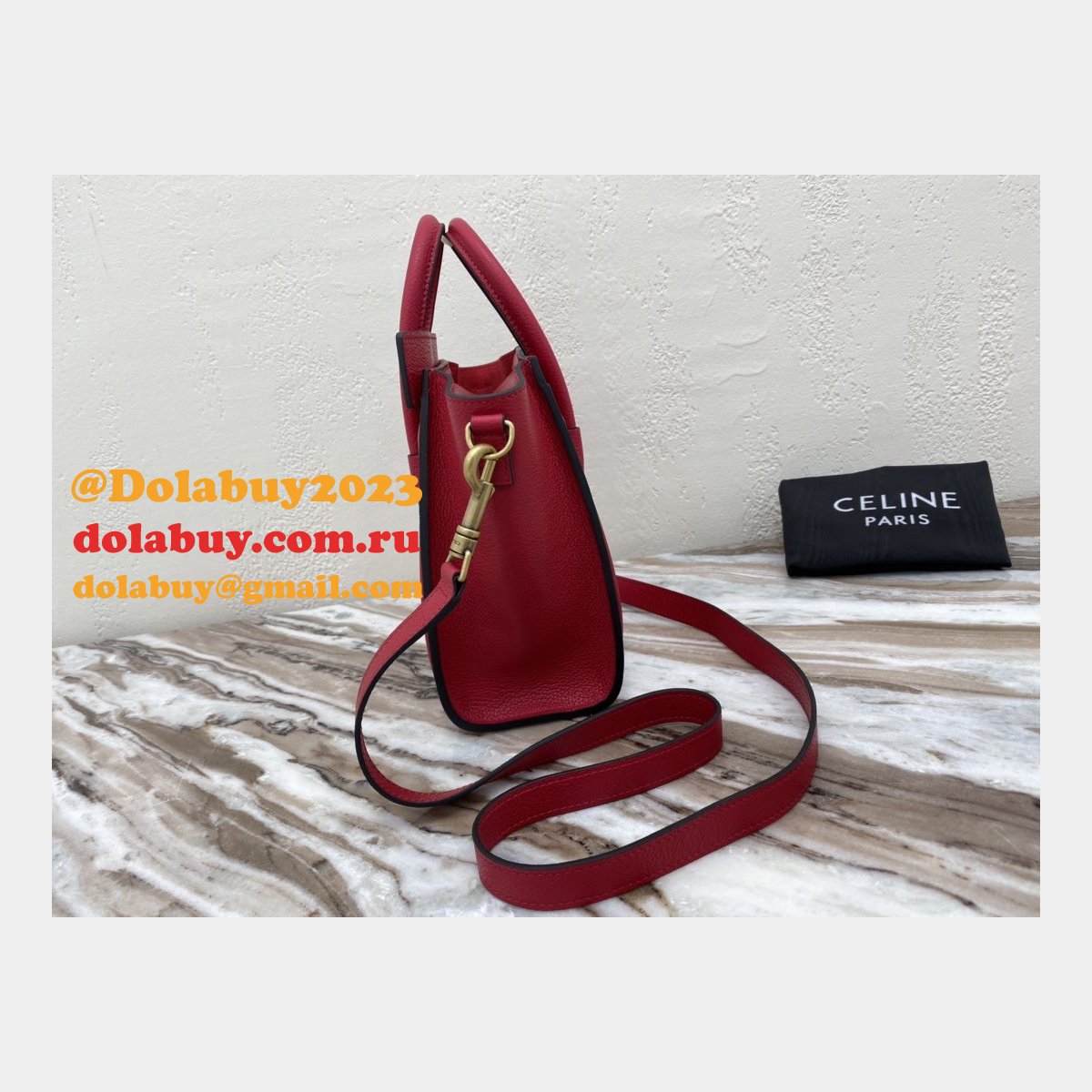 Celine Replica Red Luggage Nano Shopper 168243 Women