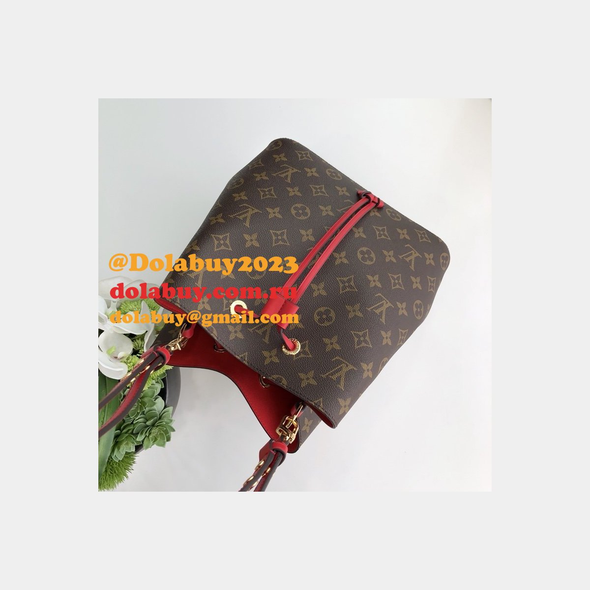 Louis Vuitton High Quality Monogram Canvas Leather Handbag Neonoe M44021