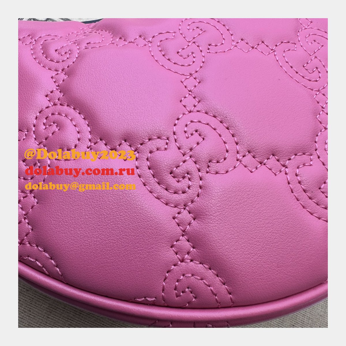 G*u*i replica 739709 gg matelassé duplicate shoulder pink bag