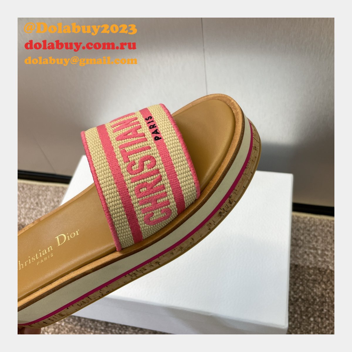 Designer Dior Dway Platform Slide