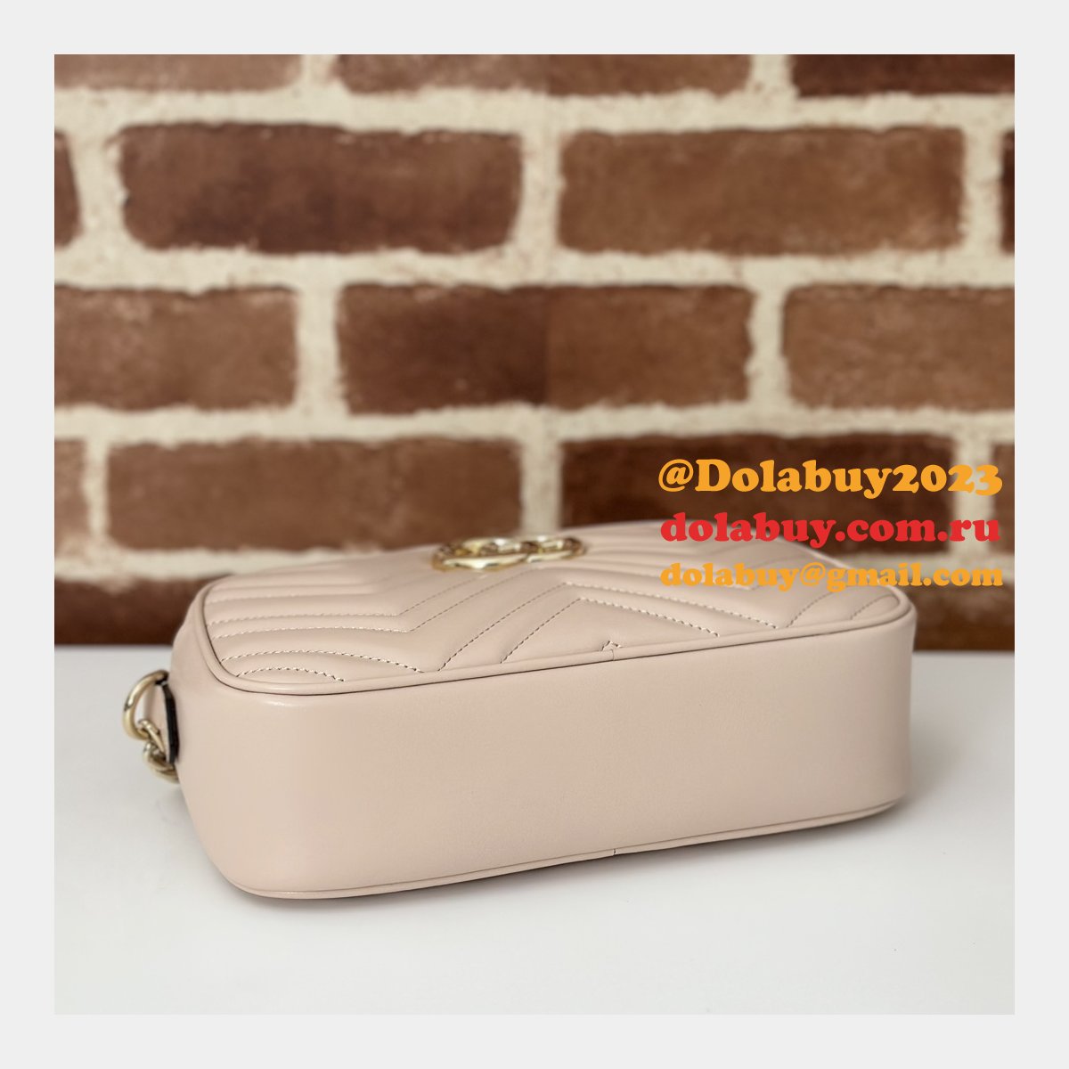 Gucci Replicas GG Marmont 447632 Pink Shoulder Best Bag