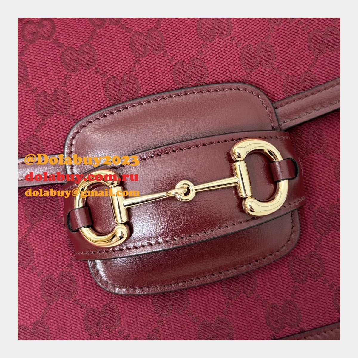 GG Supreme 602204 Red 602204 Replicas Gucci 1955 Horsebit Bags
