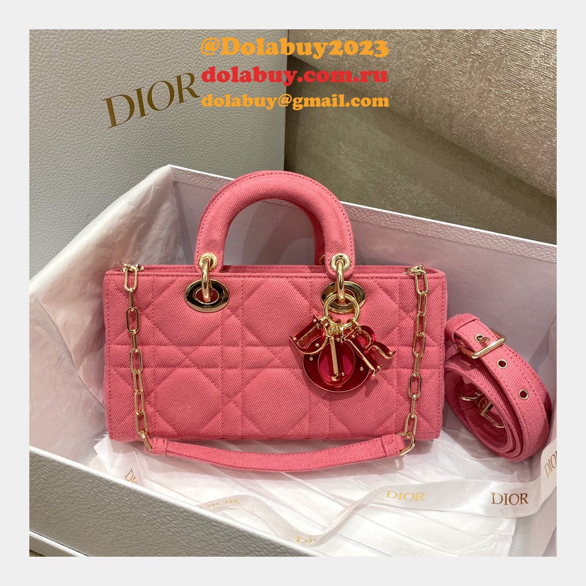 Wholesale High Quality Dior Fake 26cm Lady Designer Bag Online